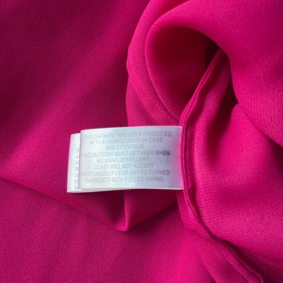 Coast Hot Pink Chiffon Bridesmaid Dress – Ruched Bodice, Size 10 UK - Picture 7 of 10